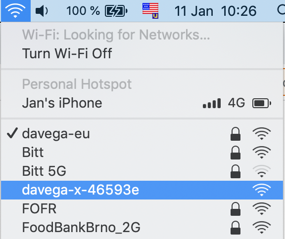 Connect to DAVEGA WiFi AP